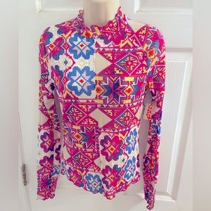 NWT Free people movement fairisle magenta top very soft and size medium